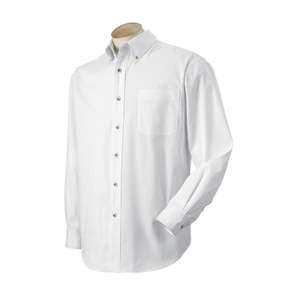 Harvard Square Men's Five-Star Performance Twill Shirt - Dark/All White