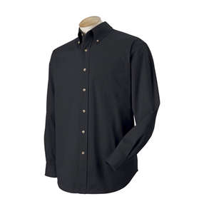 Harvard Square Men's Five-Star Performance Twill Shirt - Dark/All Black