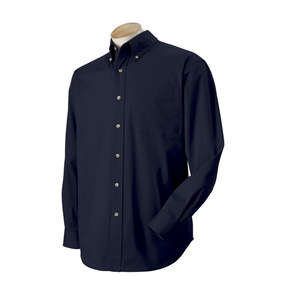 Harvard Square Men's Five-Star Performance Twill Shirt - Dark/All Blue, Ink