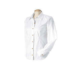 Harvard Square Women's Five-Star Performance Twill Shirt - Dark/All White