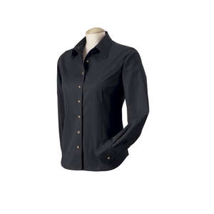 Harvard Square Women's Five-Star Performance Twill Shirt - Dark/All Black