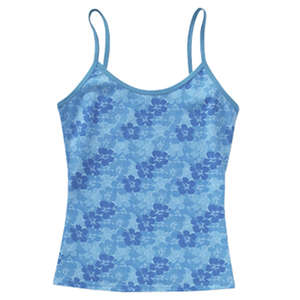 Hyp Women's Stretch Cami - White/Neutral Blue, Hawaiian Hibiscus