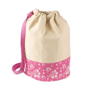Hyp 14 oz. Canvas Beach Duffel - Dark/All Natural/Pink, Hibiscus