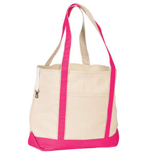 Hyp 16 oz. Beach Tote Bag - Dark/All Natural/Pink, Flamingo