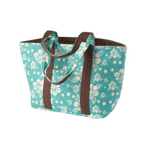 Hyp Reversible Printed Terry-Lined Tote - Dark/All Aqua/Chocolate