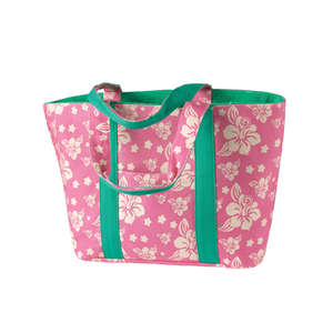 Hyp Reversible Printed Terry-Lined Tote - Dark/All Pink, Flamingo Print/Green, Spearmint