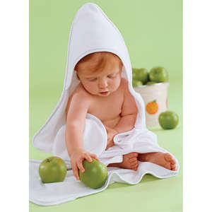 Apples & Oranges Infant Reily Towel and Washcloth Set - Dark/All White/Lilac