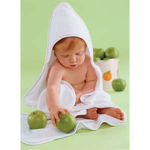 Apples & Oranges Infant Reily Towel and Washcloth Set - Dark/All White/Pink, Rosey Cheeks