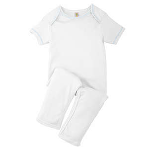 Apples & Oranges Infant Devon Zig-Zag Romper - Dark/All White/Blue, Powder