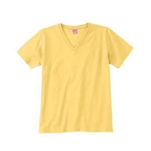 LA T Sportswear Women's Combed Ringspun V-Neck T-Shirt - Dark/Colors Banana