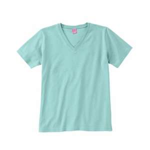 LA T Sportswear Women's Combed Ringspun V-Neck T-Shirt - Dark/Colors Aqua