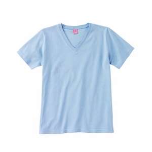 LA T Sportswear Women's Combed Ringspun V-Neck T-Shirt - Dark/Colors Blue, Light