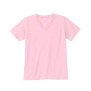 LA T Sportswear Women's Combed Ringspun V-Neck T-Shirt - Dark/Colors Pink