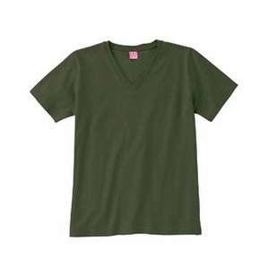 LA T Sportswear Women's Combed Ringspun V-Neck T-Shirt - Dark/Colors Olive