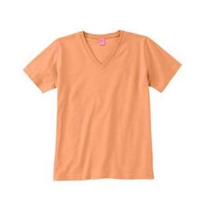 LA T Sportswear Women's Combed Ringspun V-Neck T-Shirt - Dark/Colors Melon