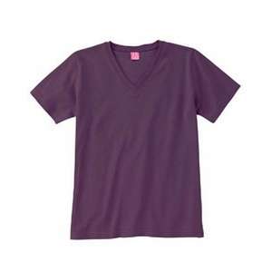 LA T Sportswear Women's Combed Ringspun V-Neck T-Shirt - Dark/Colors Eggplant
