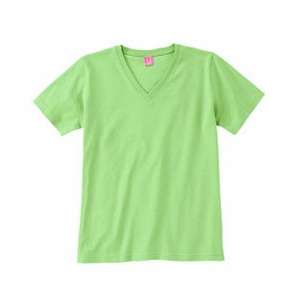 LA T Sportswear Women's Combed Ringspun V-Neck T-Shirt - Dark/Colors Green, Key Lime