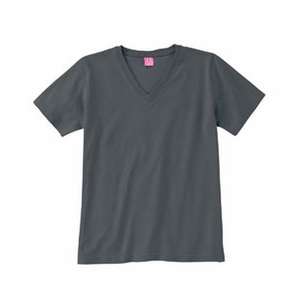LA T Sportswear Women's Combed Ringspun V-Neck T-Shirt - Dark/Colors Charcoal