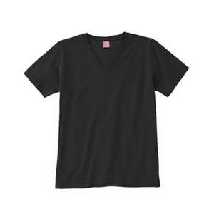 LA T Sportswear Women's Combed Ringspun V-Neck T-Shirt - Dark/Colors Black