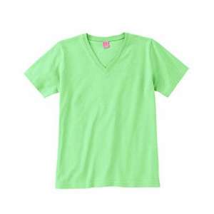 LA T Sportswear Women's Combed Ringspun V-Neck T-Shirt - Dark/Colors Green, Mint
