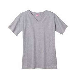 LA T Sportswear Women's Combed Ringspun V-Neck T-Shirt - Dark/Colors Gray, Heather