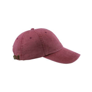 Adams 6-Panel Washed Pigment-Dyed Cap - Dark/All Burgundy