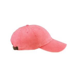 Adams 6-Panel Washed Pigment-Dyed Cap - Dark/All Coral