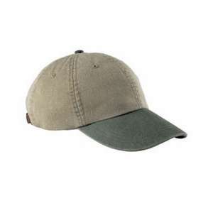 Adams 6-Panel Two-Tone Washed Pigment-Dyed Cap - Dark/All Khaki/Green, Spruce
