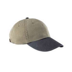 Adams 6-Panel Two-Tone Washed Pigment-Dyed Cap - Dark/All Khaki/Black