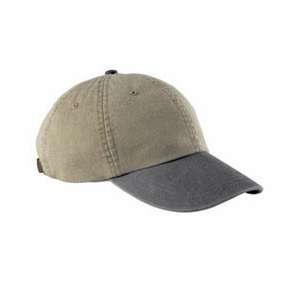 Adams 6-Panel Two-Tone Washed Pigment-Dyed Cap - Dark/All Khaki/Charcoal
