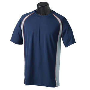 Alo Men's Short-Sleeve Colorblock T-Shirt - Dark/All Blue, Navy/Gray/Orange