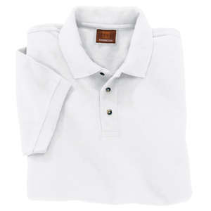 Harriton Men's Short-Sleeve Pique Polo - Dark/All White