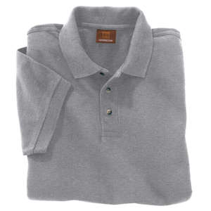 Harriton Men's Short-Sleeve Pique Polo - Dark/All Gray, Heather