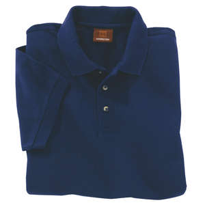 Harriton Men's Short-Sleeve Pique Polo - Dark/All Blue, Navy