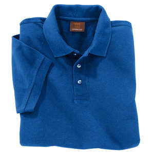Harriton Men's Short-Sleeve Pique Polo - Dark/All Blue, True Royal