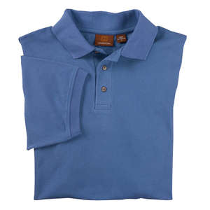 Harriton Men's Short-Sleeve Pique Polo - Dark/All Blue, Light College