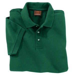 Harriton Men's Short-Sleeve Pique Polo - Dark/All Green, Hunter