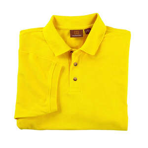 Harriton Men's Short-Sleeve Pique Polo - Dark/All Yellow, Sunray