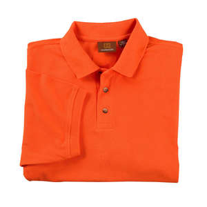 Harriton Men's Short-Sleeve Pique Polo - Dark/All Orange, Team