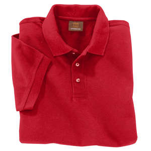 Harriton Men's Short-Sleeve Pique Polo - Dark/All Red
