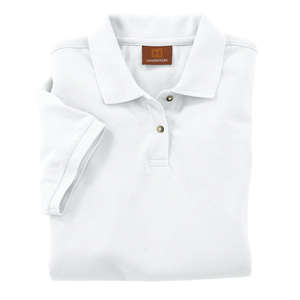 Harriton Women's Short-Sleeve Pique Polo - Dark/All White
