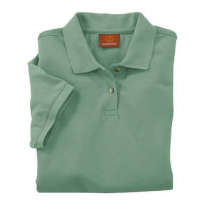 Harriton Women's Short-Sleeve Pique Polo - Dark/All Dill