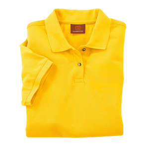 Harriton Women's Short-Sleeve Pique Polo - Dark/All Yellow, Sunray
