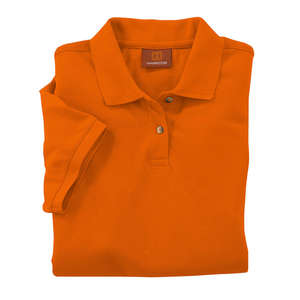 Harriton Women's Short-Sleeve Pique Polo - Dark/All Orange, Team