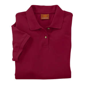 Harriton Women's Short-Sleeve Pique Polo - Dark/All Wine