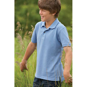 Harriton Youth Short-Sleeve Pique Polo - Dark/All