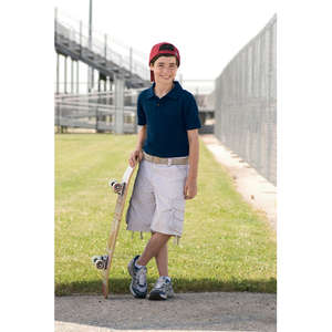 Harriton Youth Short-Sleeve Pique Polo - Dark/All