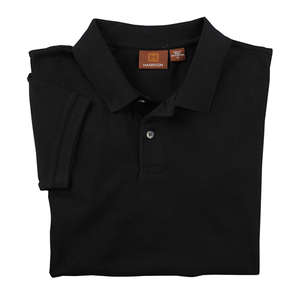 Harriton Youth Short-Sleeve Pique Polo - Dark/All Black