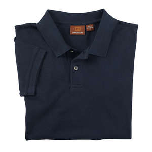 Harriton Youth Short-Sleeve Pique Polo - Dark/All Blue, Navy