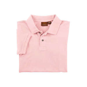 Harriton Youth Short-Sleeve Pique Polo - Dark/All Pink, Blush